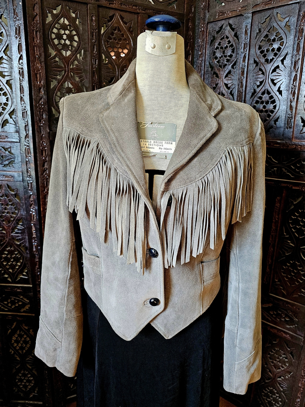 Suede Fringe Western Jacket - Taupe